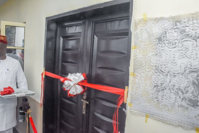 Ribbon prepared at the hall entrance — 109th Annual Conference, Issa Williams Hall, Iponri, 31 October 2025.