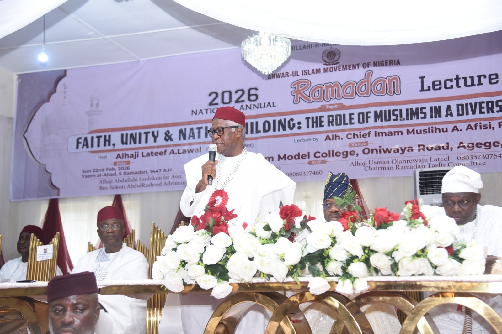 The National President delivering his address at the 2026 Annual Ramadan Tafsir