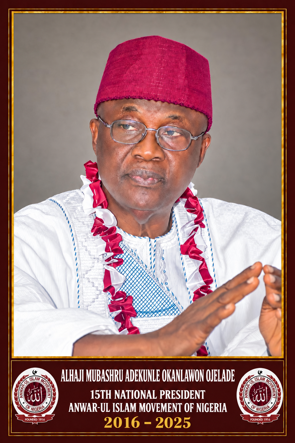 Commemorative portrait of Alhaji Mubashiru Adekunle Okanlawon Ojelade, 15th National President, 2016–2025